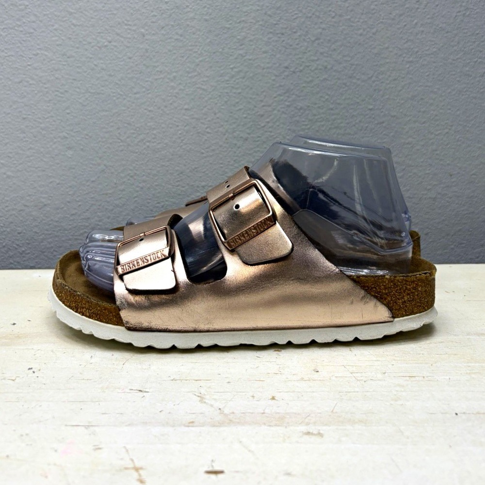 Birkenstock Gold Leather Arizona Sandals Size 37